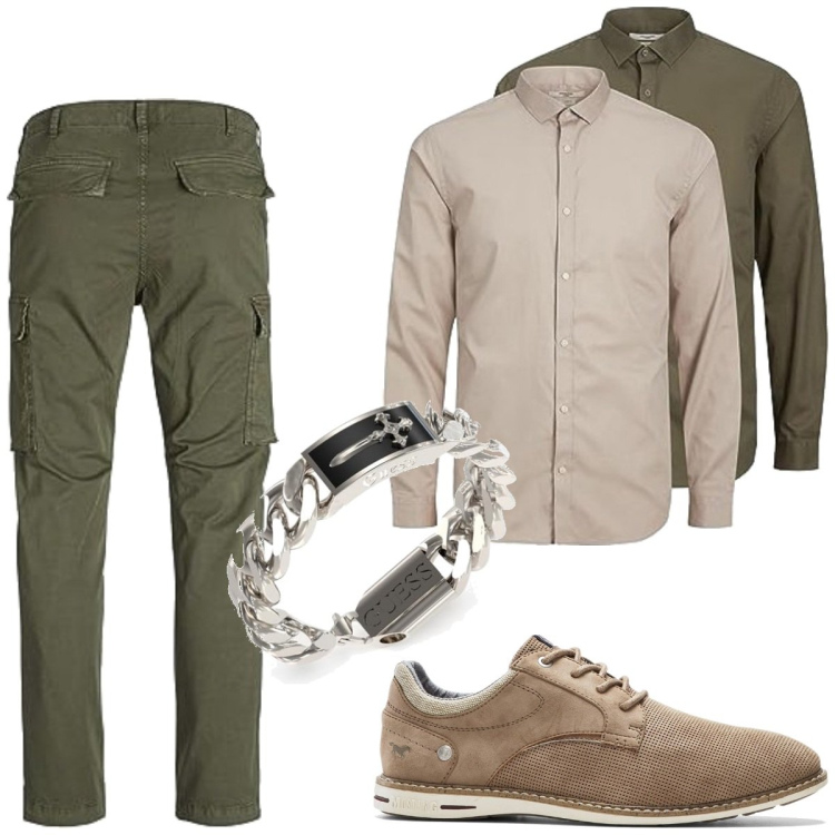Outfit homme - Biker Rock #285. Style Biker Rock pour Tous les jours. Assortir avec chaussures à lacets, chemisiers, pantalon cargo, montres.
