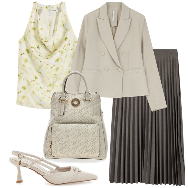 Outfit donna - Settembre è arrivato. Stile Glamour per Ufficio. Abbinamento con top, gonne lunghe, blazer, zaini, décolleté.