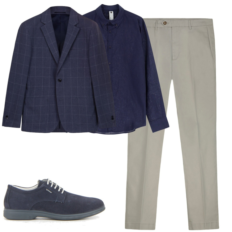 Outfit uomo - City. Stile Urban per Tutti i giorni. Abbinamento con camicie, giacche, pantaloni chino, scarpe stringate.