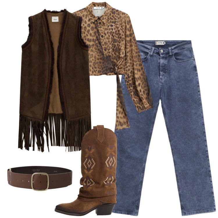 Outfit donna - City. Stile Boho per Tutti i giorni. Abbinamento con jeans dritti, camicie, stivali, cinture, cappotti.