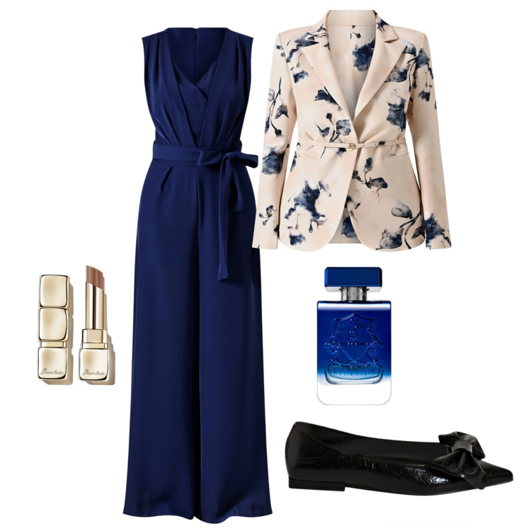 Outfit donna - Total look #2244969. Stile Chic per Tutti i giorni. Abbinamento con rossetti, profumi, ballerine, blazer, vestiti chemisier.