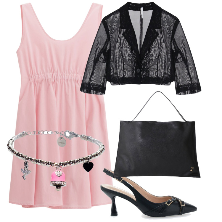 Outfit donna - Cresima in rosa. Stile Bon Ton per Cerimonia. Abbinamento con borse a spalla, vestiti corti, blazer, braccialetti, décolleté.