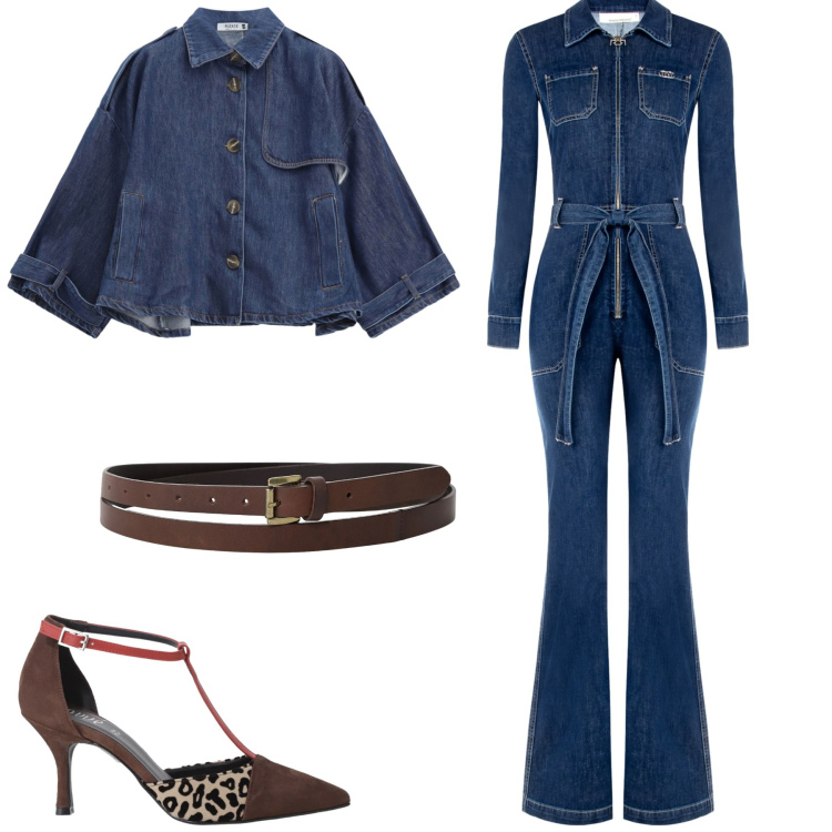 Outfit donna - La jumpsuit rinascimento. Stile Casual chic per Tutti i giorni. Abbinamento con tute, blazer, décolleté, cinture.