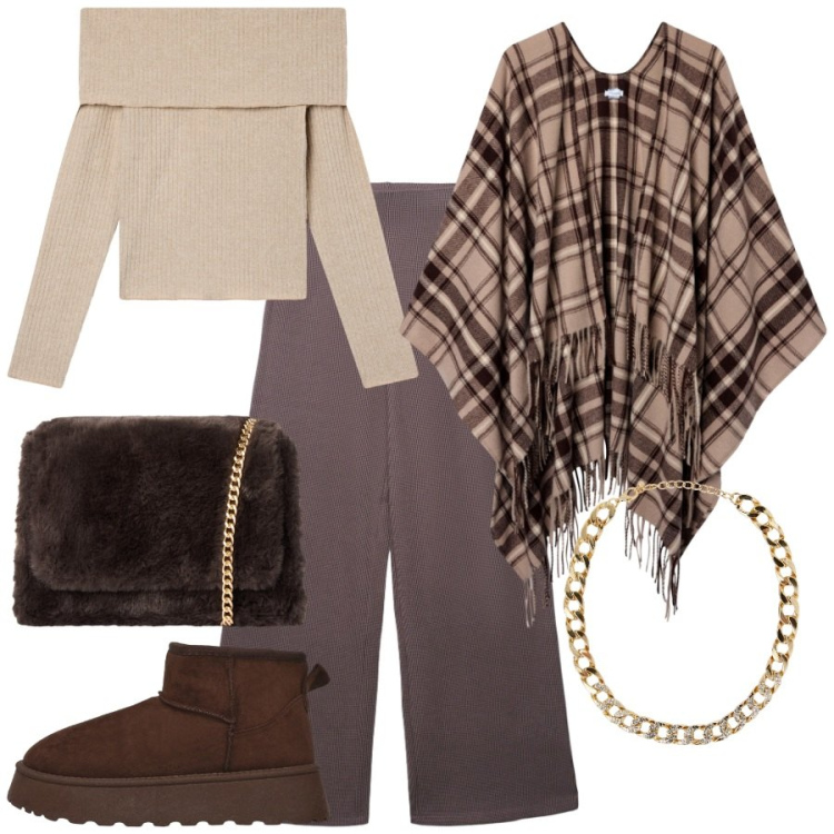 Outfit donna - Terranova - NEw Collection AI26. Stile Casual chic per Tutti i giorni. Abbinamento con cappotti, pantaloni, collane, maglieria, stivaletti, borse a tracolla.