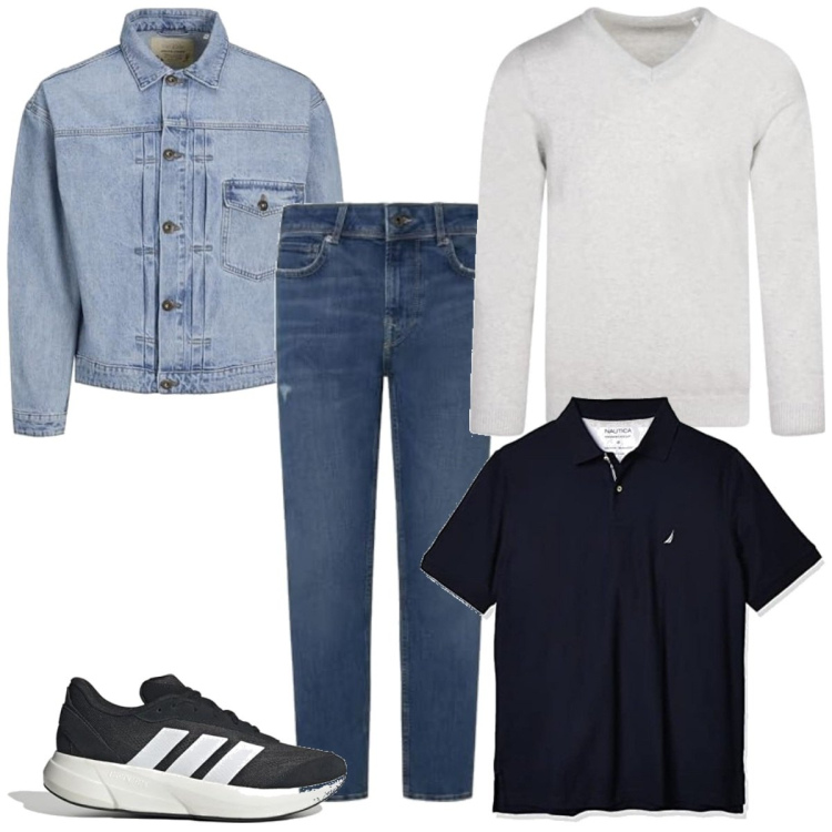 Outfit homme - Casual #15046. Style Casual pour Tous les jours. Assortir avec pulls, vestes, jean skinny, sneakers, polos.