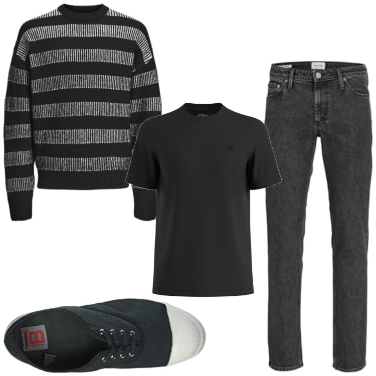Outfit homme - Biker Rock #286. Style Biker Rock pour Tous les jours. Assortir avec jean coupe droite, sneakers, t-shirts, pulls.