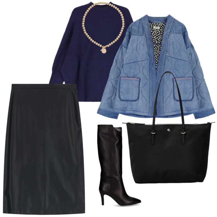 Outfit donna - Dixie. per Tutti i giorni. Abbinamento con gonne longuette, blazer, maglieria, collane, borse tote, stivali.