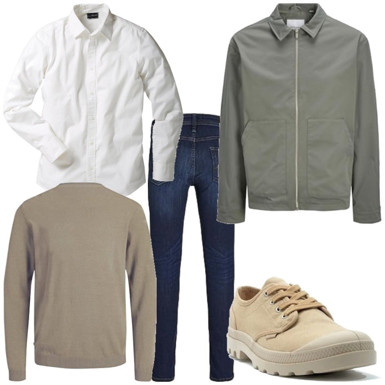 Outfit homme - Jean chemise. Style Tendance pour Tous les jours. Assortir avec chemisiers, pulls, jean skinny, chaussures à lacets, vestes.