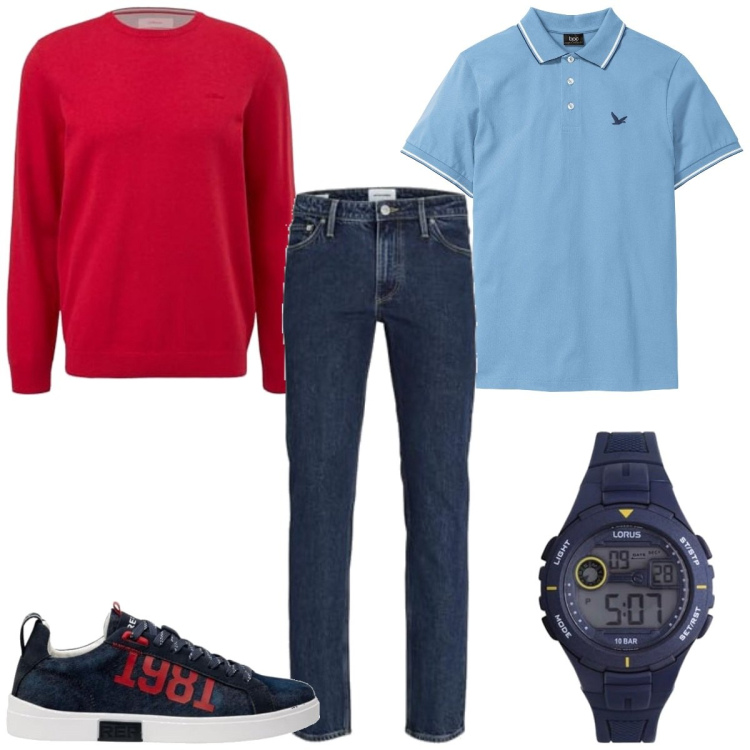 Outfit homme - Urban #4310. Style Urban pour Tous les jours. Assortir avec polos, montres, jeans, sneakers, pulls.