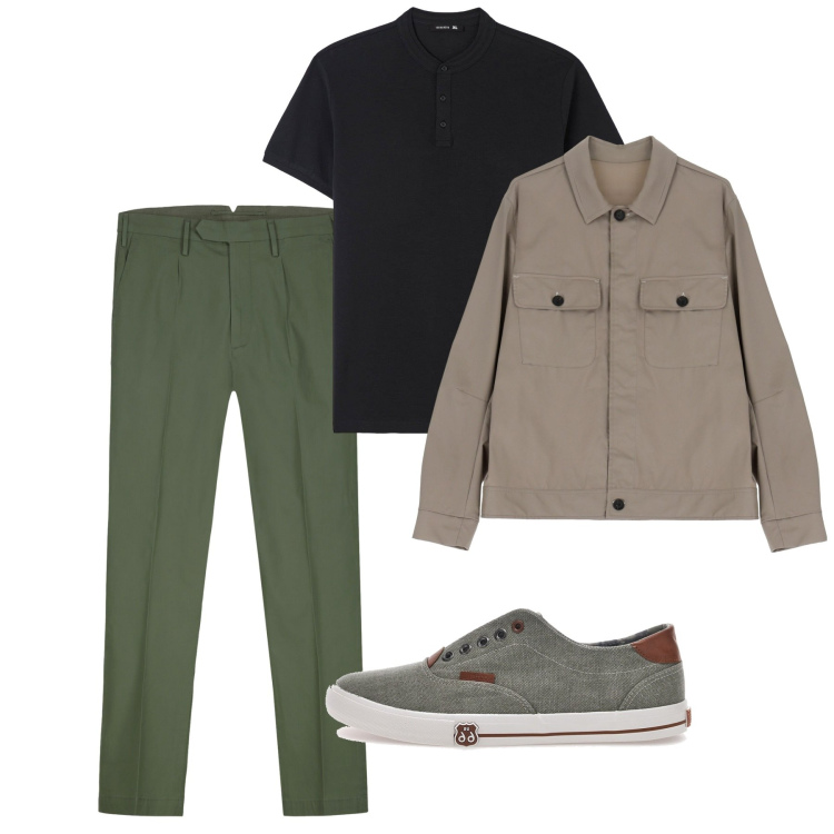 Outfit uomo - Settembre. Stile Casual per Tutti i giorni. Abbinamento con t-shirt, giacche, sneakers, pantaloni.