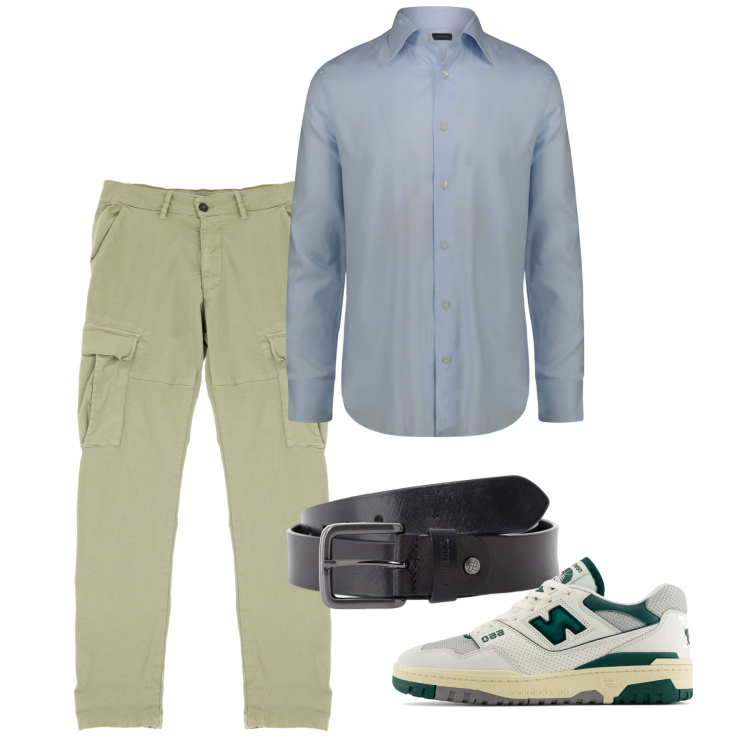 Outfit uomo - Settembre. Stile Casual per Tutti i giorni. Abbinamento con sneakers, cinture, pantaloni cargo, camicie.