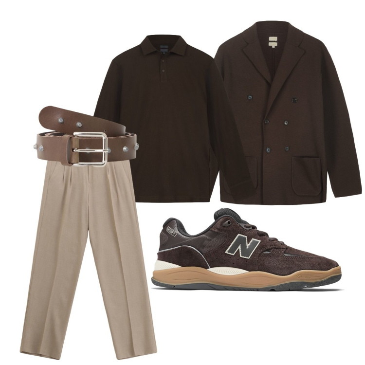 Outfit uomo - In ufficio. Stile Business/Elegante per Ufficio. Abbinamento con sneakers, cinture, pantaloni, polo, giacche.