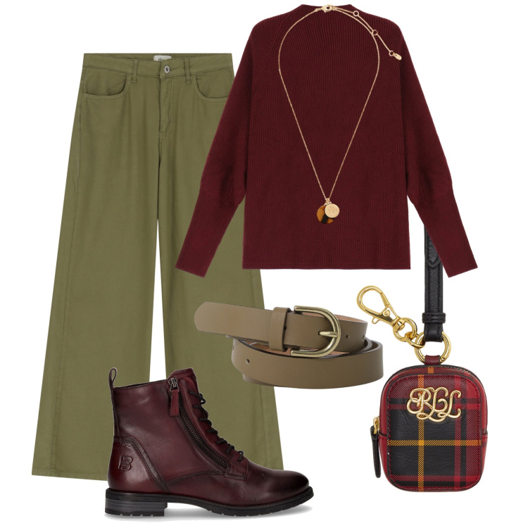 Outfit donna - Morbido maglione over. Stile Casual per Tutti i giorni. Abbinamento con pantaloni, cinture, maglieria, collane, pochette, stivaletti.