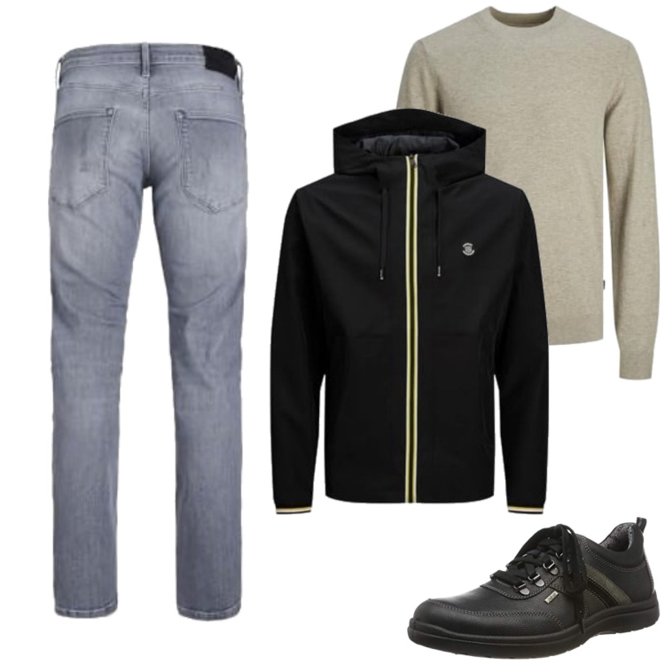 Outfit homme - Émilien. Style Tendance pour Tous les jours. Assortir avec pulls, jeans, vestes, bottes.