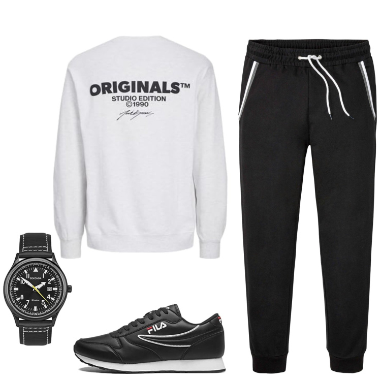 Outfit homme - Peter. Style Urban pour Tous les jours. Assortir avec pantalons de sport, montres analogiques, sweat-shirts, sneakers.