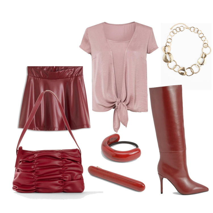 Outfit femme - Septembre. Style Romantique pour Tous les jours. Assortir avec tuniques, sacs à main, colliers, jupes, accessoires pour cheveux, bottes.
