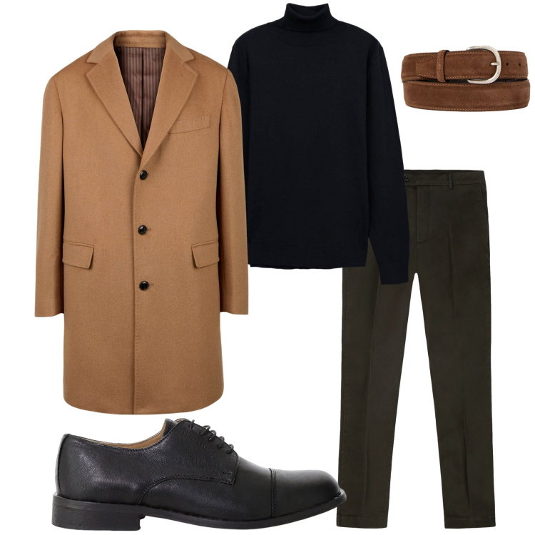 Outfit uomo - Business men. Stile Business/Elegante per Ufficio. Abbinamento con maglieria, scarpe stringate, cinture, cappotti, pantaloni chino.