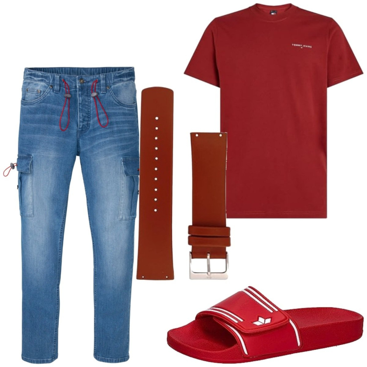 Outfit homme - Casual #15100. Style Casual pour Tous les jours. Assortir avec jeans, sandales, t-shirts, montres.