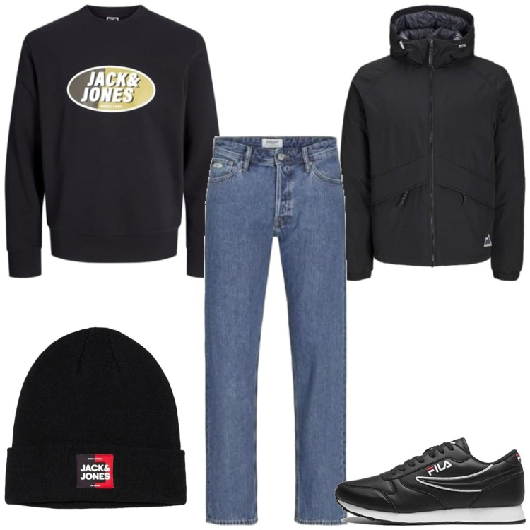 Outfit homme - Octobre. Style Urban pour Tous les jours. Assortir avec vestes, jeans, sneakers, sweat-shirts, bonnets.