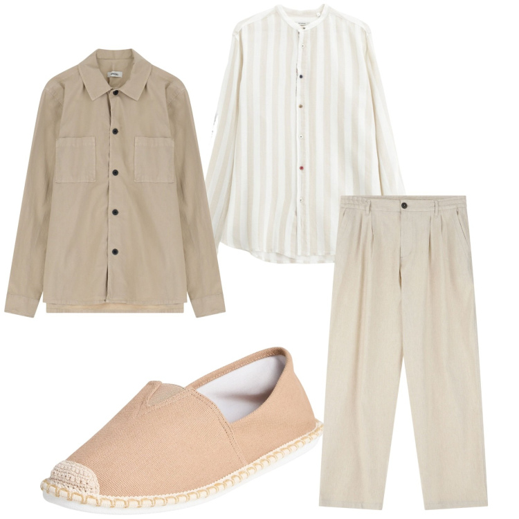 Outfit uomo - Total look #2245963. Stile Casual per Tutti i giorni. Abbinamento con espadrillas, pantaloni, giacche, camicie.