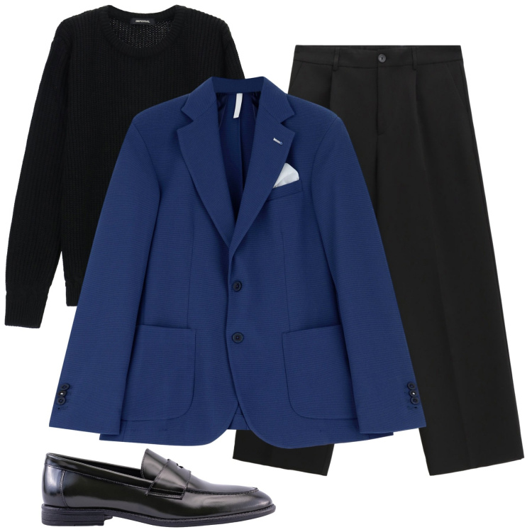 Outfit uomo - Total look #2246218-2. Stile Business/Elegante per Ufficio. Abbinamento con giacche, maglieria, pantaloni, scarpe stringate.