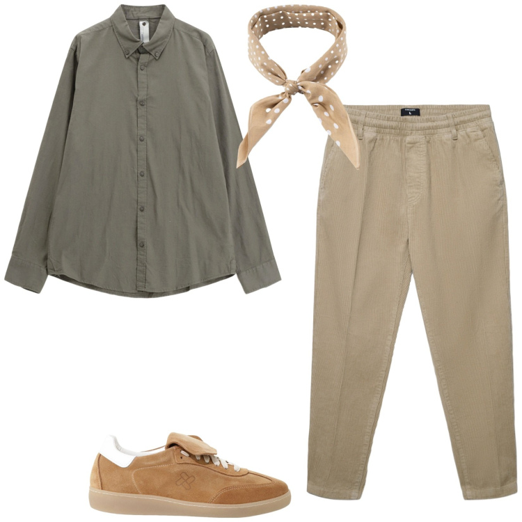 Outfit uomo - Total look #2246263. Stile Casual per Tutti i giorni. Abbinamento con pantaloni, sneakers, camicie, sciarpe e foulard.