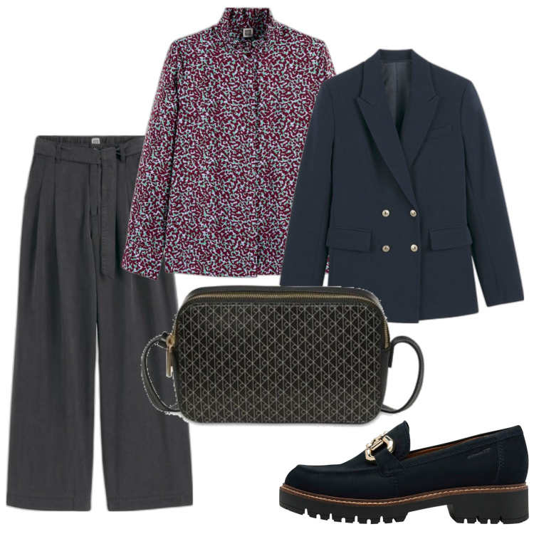 Outfit mujer - Urban look. Estilo Urban para Todos los días. Combinación con blazers, mocasines, pantalones, camisas, bolsos de mano.