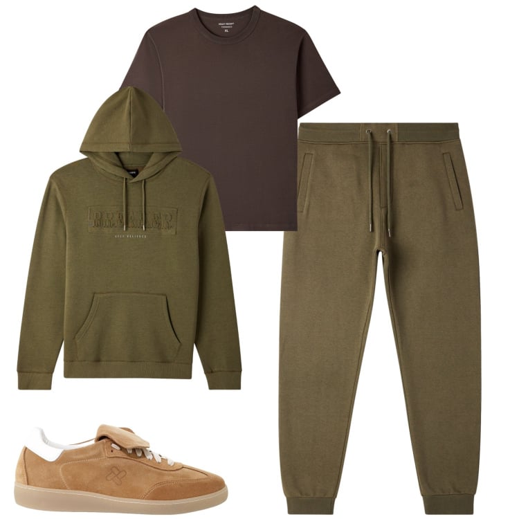 Outfit uomo - Terranova. Stile Casual per Tutti i giorni. Abbinamento con t-shirt, felpe con cappuccio, pantaloni, sneakers.