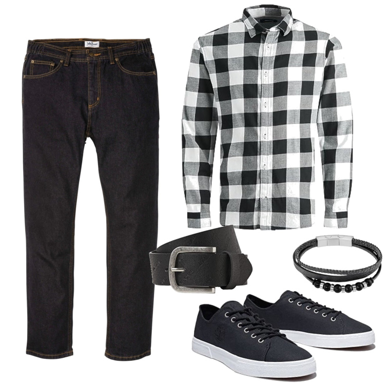 Outfit homme - Bruce. Style Casual pour Tous les jours. Assortir avec jean coupe droite, ceintures, sneakers, montres, chemisiers.