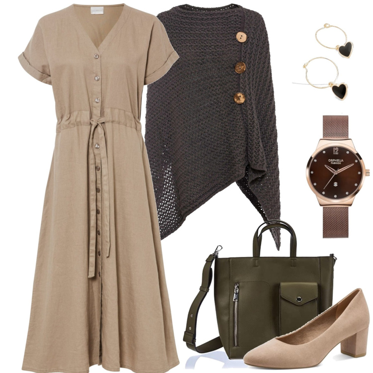 Outfit femme - Samantha. Style Chic pour Tous les jours. Assortir avec manteaux, robes, montres analogiques, boucles d'oreilles, escarpins, sac cabas.