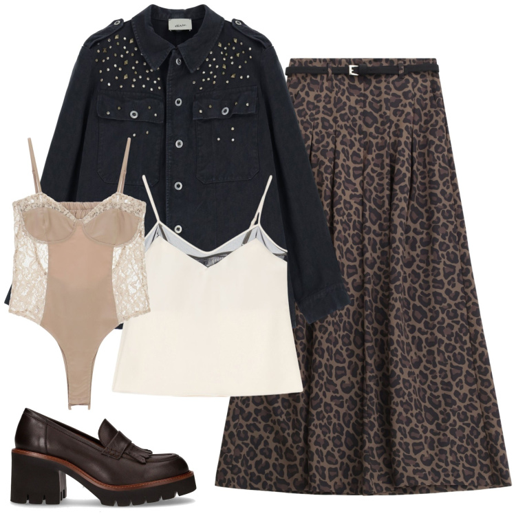Outfit donna - Total look #2246406. Stile Casual per Tutti i giorni. Abbinamento con pantaloni, top, body, cappotti, décolleté.