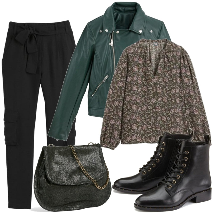 Outfit mujer - Urban look. Estilo Urban para Todos los días. Combinación con blusas, botines, pantalones, bolsos de mano, chaquetas.