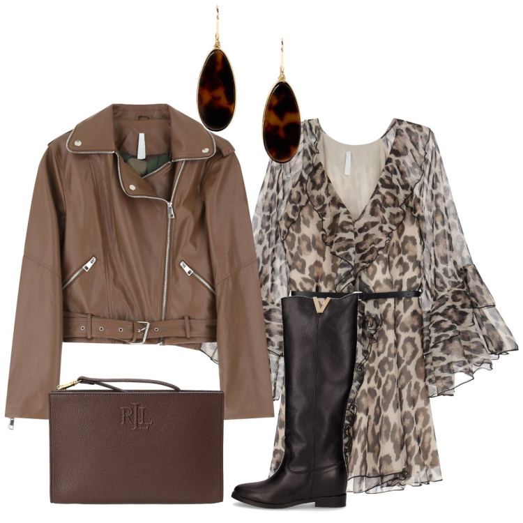 Outfit donna - L’abito corto per la serata. Stile Glamour per Serata fuori. Abbinamento con vestiti corti, giacche, orecchini, pochette, stivali.