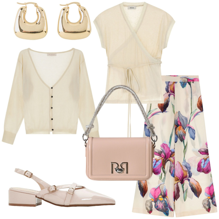 Outfit donna - Total look #2246595. Stile Bon Ton per Ufficio. Abbinamento con orecchini, décolleté, borse a mano, cardigans, pantaloni, top.