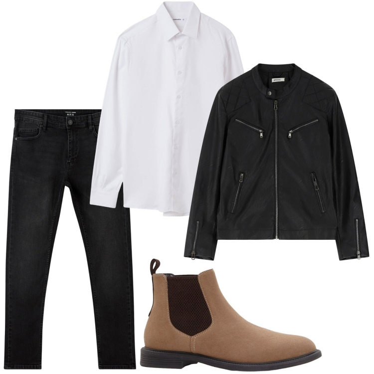 Outfit uomo - Total look #2246787. Stile Urban per Serata speciale. Abbinamento con stivali e stivaletti, jeans skinny, camicie, giacche.