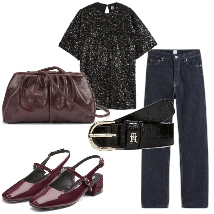 Outfit mujer - Casual chic. Estilo Casual chic para Todos los días. Combinación con vestidos cortos, vaqueros rectos, bailarinas, bolsos de mano, cinturones.