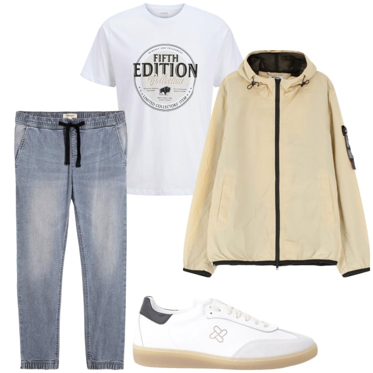 Outfit uomo - Total look #2246898. Stile Casual per Tutti i giorni. Abbinamento con jeans, t-shirt, giacche, sneakers.