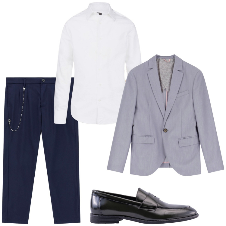 Outfit uomo - Total look #2246900. Stile Business/Elegante per Serata speciale. Abbinamento con giacche, pantaloni, camicie, scarpe stringate.
