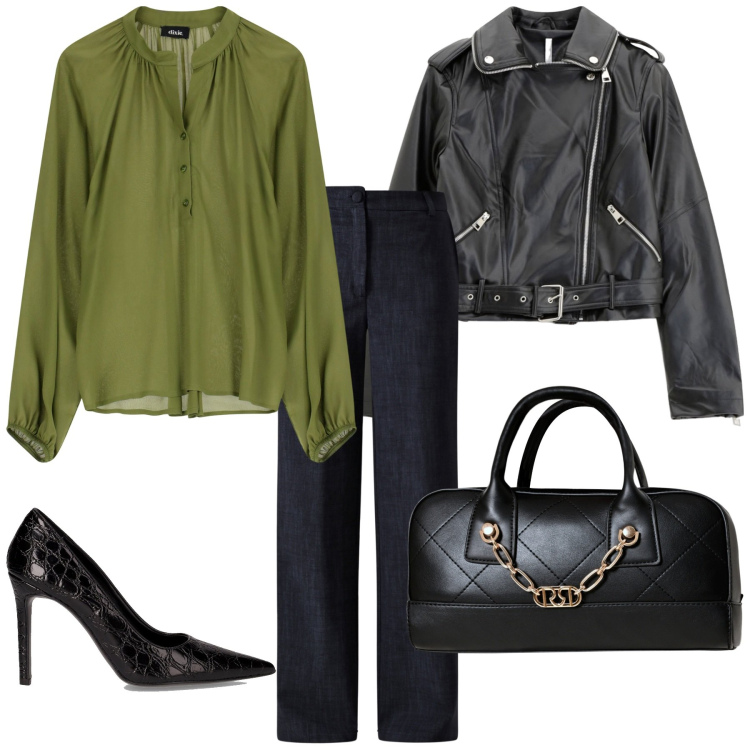 Outfit donna - Total look #2247050. Stile Rock per Serata fuori. Abbinamento con borse a mano, pantaloni, giacche, camicie, décolleté.