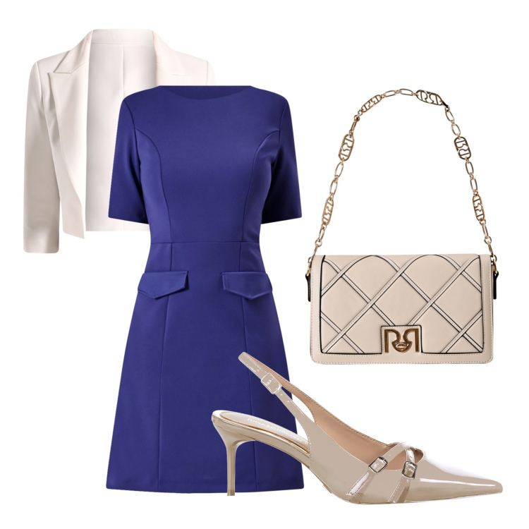 Outfit donna - Violet dream. Stile Bon Ton per Ufficio. Abbinamento con blazer, borse a tracolla, décolleté, vestiti a tubino.