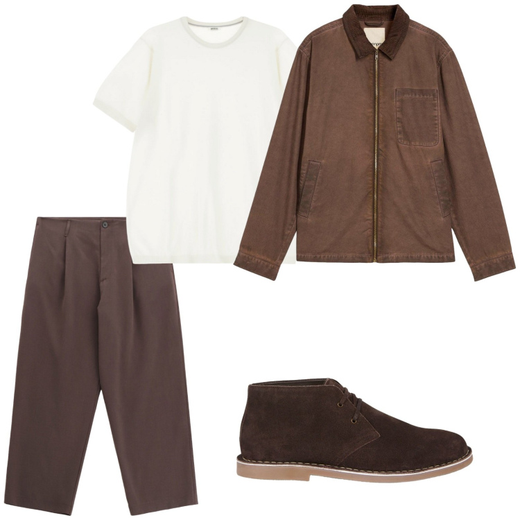 Outfit uomo - Total look #2247100. Stile Trendy per Serata speciale. Abbinamento con giacche, t-shirt, pantaloni, stivali e stivaletti.