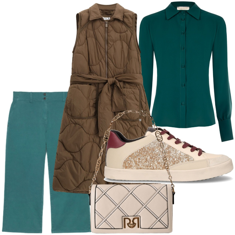 Outfit donna - Il giaccone casual. Stile Casual per Tutti i giorni. Abbinamento con borse a tracolla, camicie, blazer, pantaloni, sneakers.