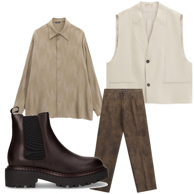 Outfit uomo - Velluto. Stile Casual per Tutti i giorni. Abbinamento con pantaloni, camicie, gilet, stivali e stivaletti.