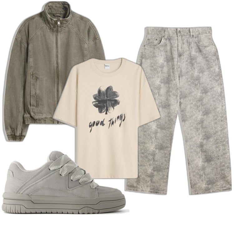 Outfit hombre - Urban #4459. Estilo Urban para Todos los días. Combinación con pantalones, chaquetas, sneakers, camiseta.