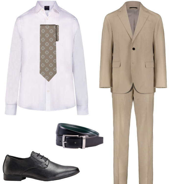 Outfit uomo - Cerimonia a settembre. Stile Business/Elegante per Cerimonia. Abbinamento con scarpe stringate, camicie, abiti, cravatte, cinture.