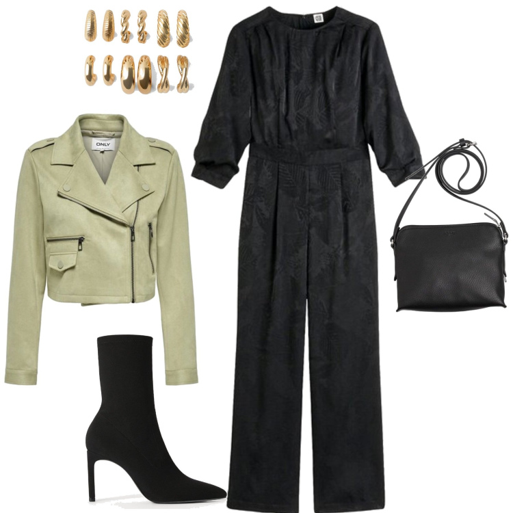 Outfit mujer - Glamour #7943. Estilo Glamour para Noche/Fiesta elegante. Combinación con bolsos saco, blazers, chándales, pendientes, botines.
