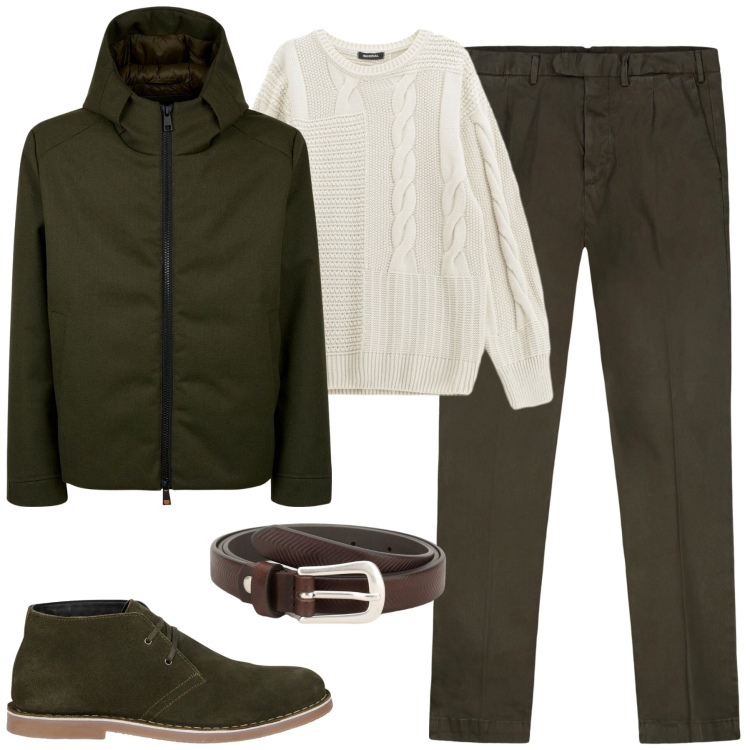 Outfit uomo - Fall. Stile Urban per Tutti i giorni. Abbinamento con cinture, maglieria, giacche, pantaloni, stivali e stivaletti.