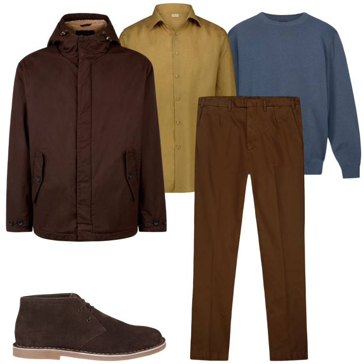Outfit uomo - Doppelganger. Stile Urban per Tutti i giorni. Abbinamento con giacche, pantaloni, maglieria, camicie, stivali e stivaletti.
