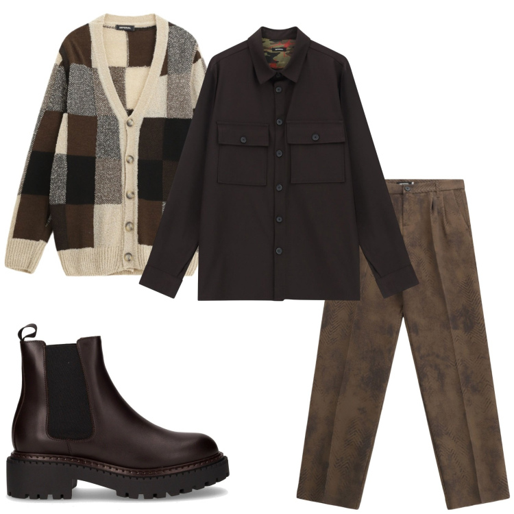 Outfit uomo - Imperial stiloso. Stile Urban per Tutti i giorni. Abbinamento con pantaloni, cardigans, camicie, stivali e stivaletti.