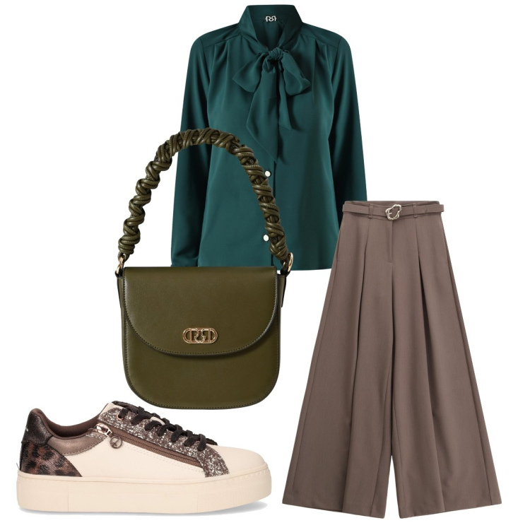Outfit donna - Total look #2247845. Stile Chic per Tutti i giorni. Abbinamento con bluse, borse a mano, pantaloni, sneakers.